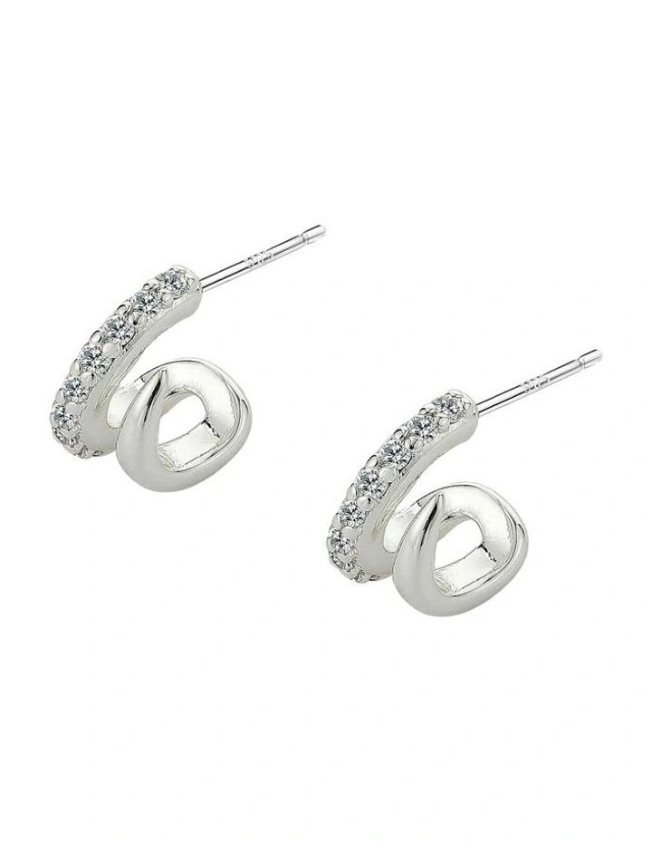 Petite Diamante Silver Plated Earrings image 3