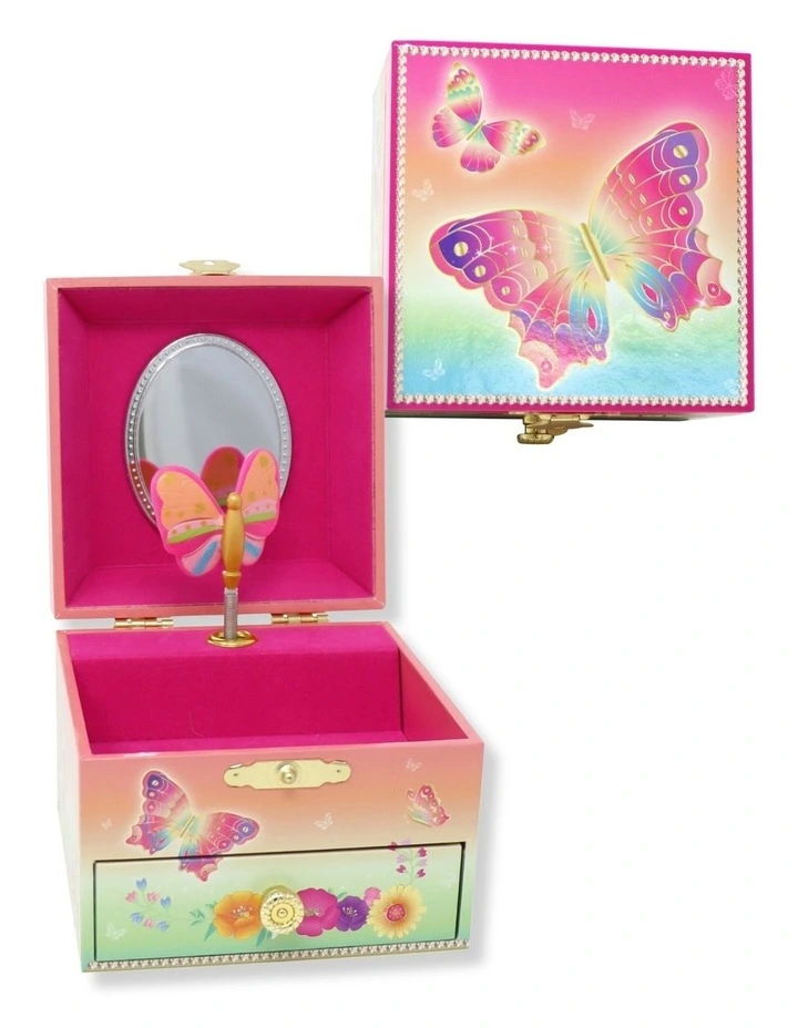 Rainbow Butterfly Small Musical Jewellery Box image 1