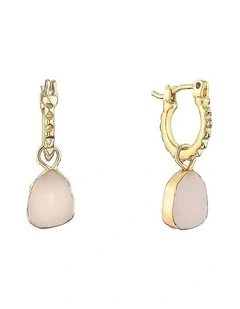Airin Stone 18K Gold Plated Earrings in Pink