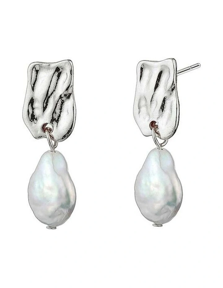 Messina Pearl Sterling Silver Plated Earrings image 1