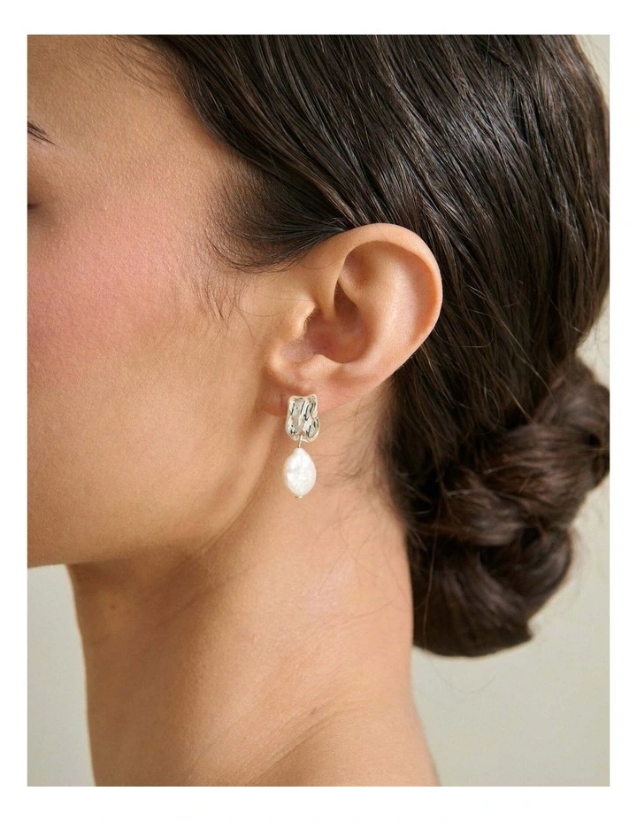 Messina Pearl Sterling Silver Plated Earrings image 2