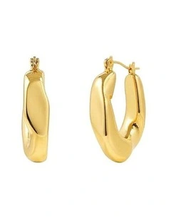 Lea Wavy Earrings in 18K Gold Plated