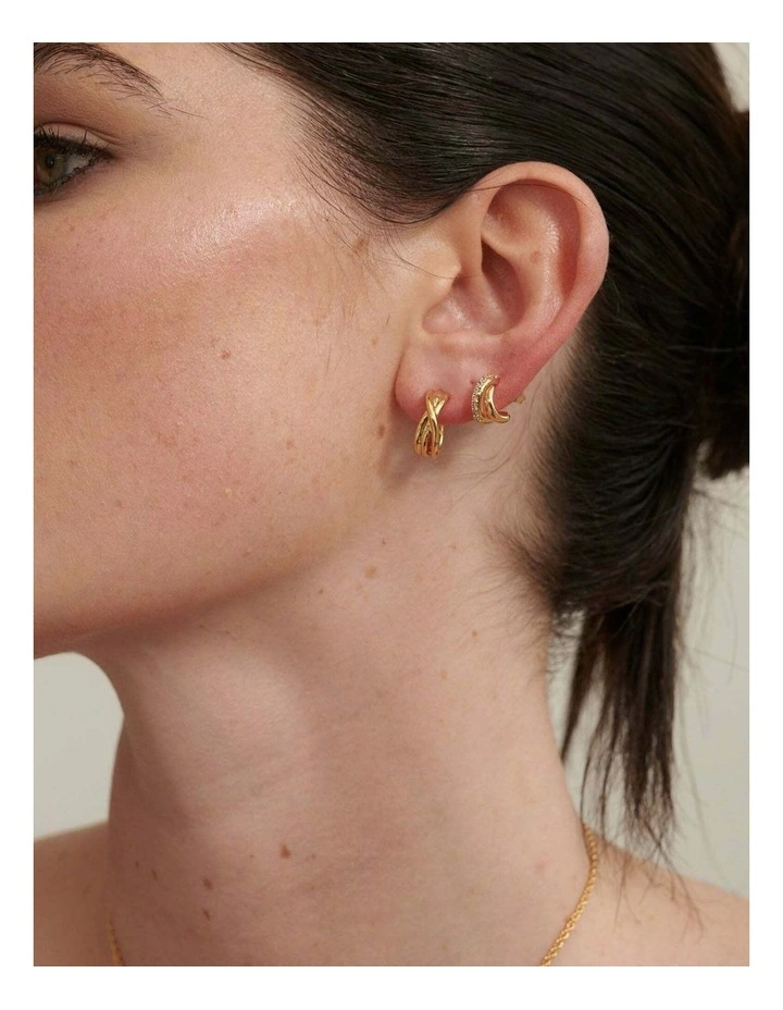 Petite Diamante Earrings in 18K Gold Plated image 2