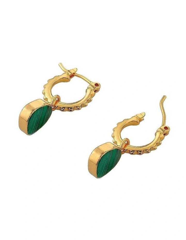 Airin Stone 18K Gold Plated Earrings in Green image 3