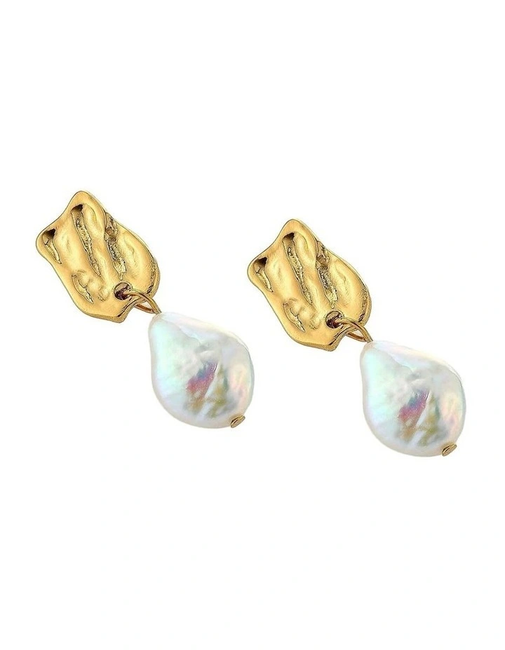 Messina Pearl 18K Gold Plated Earrings image 3