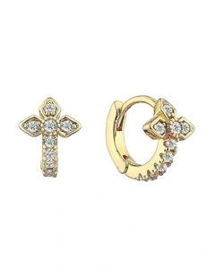 Petal Diamante 18K Gold Plated Huggies