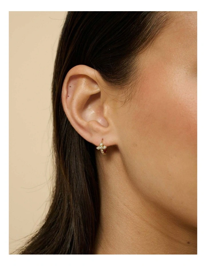 Petal Diamante 18K Gold Plated Huggies image 2