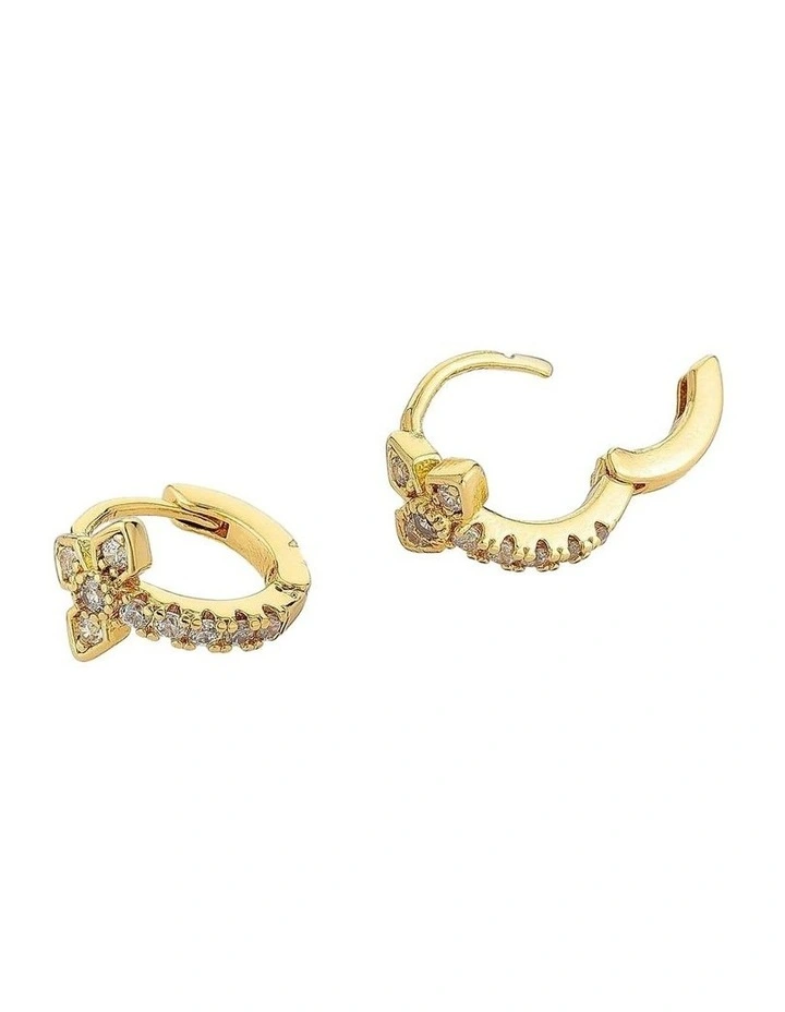 Petal Diamante 18K Gold Plated Huggies image 3