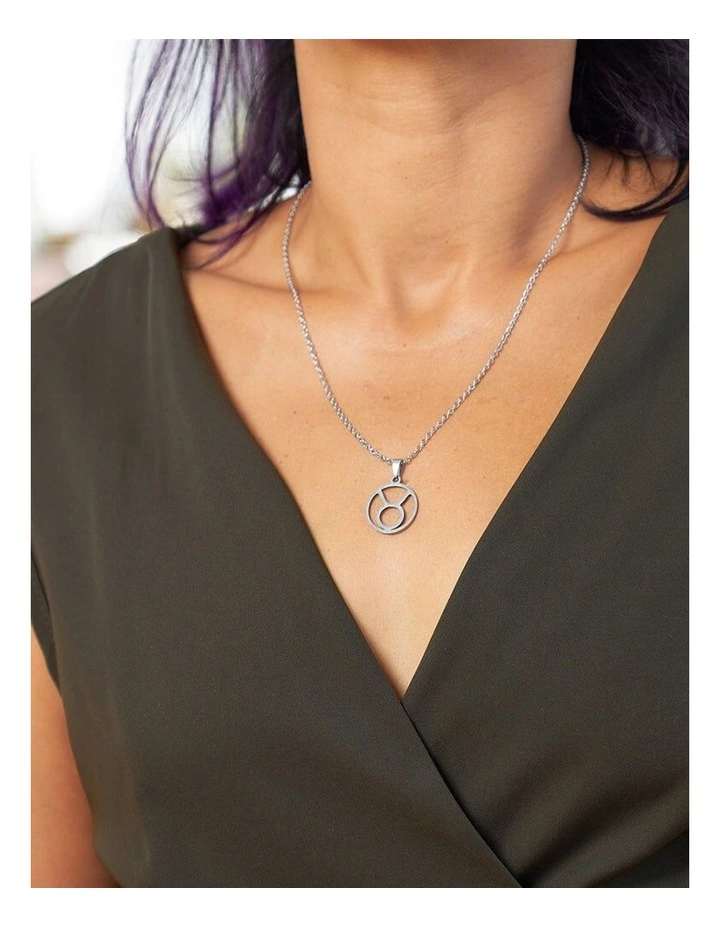 2pc Annabel Trends Stainless Steel Cuff Bangle & Pendant Necklace Zodiac Virgo image 2