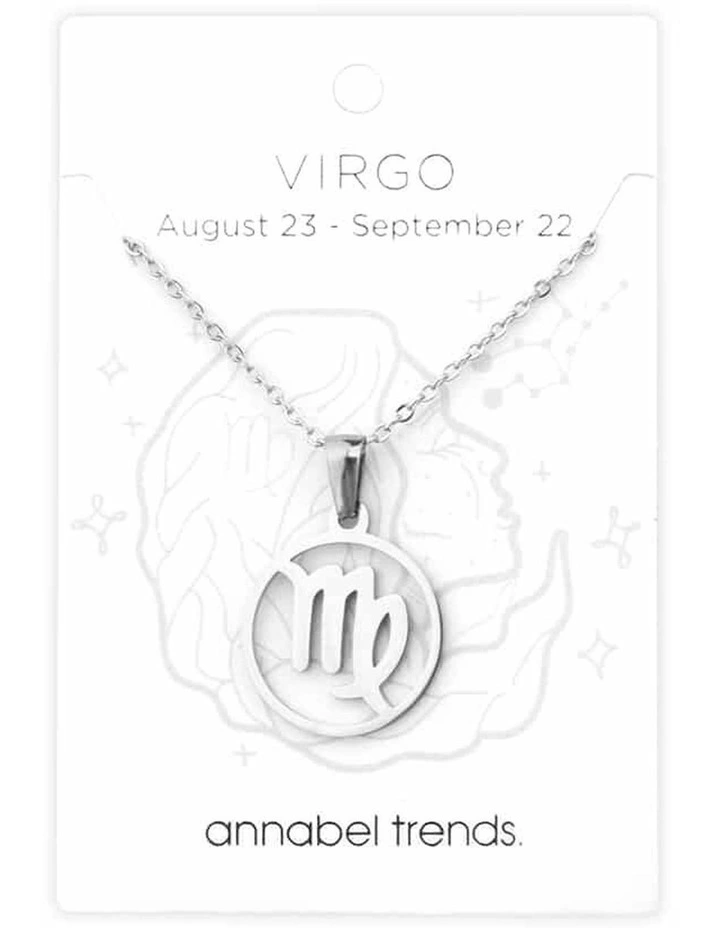 2pc Annabel Trends Stainless Steel Cuff Bangle & Pendant Necklace Zodiac Virgo image 7