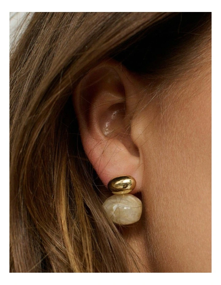 Bauble Cream Resin Earring image 2