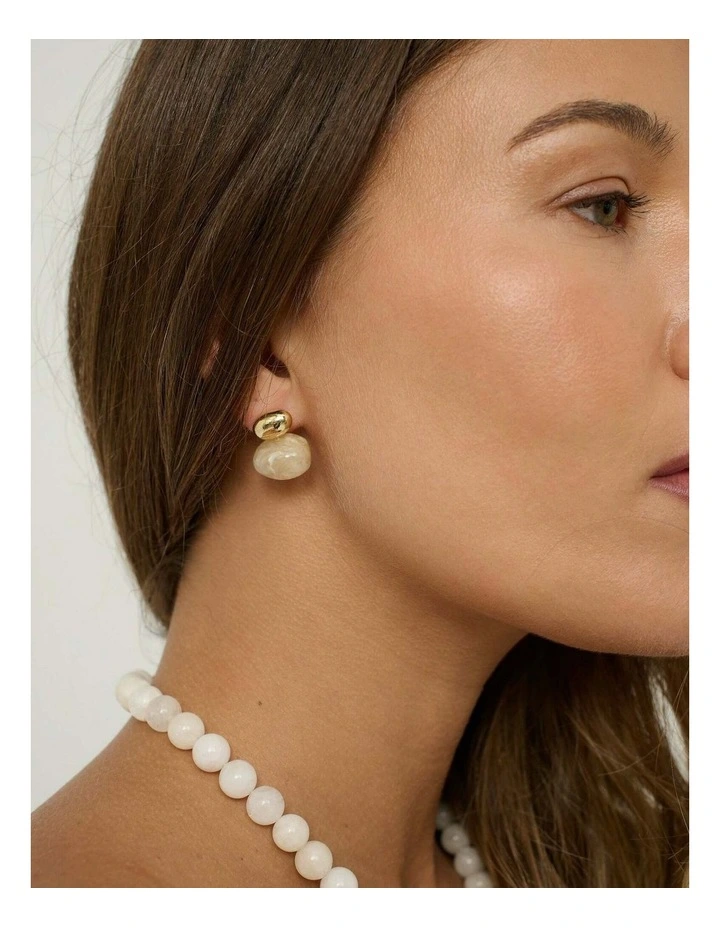 Bauble Cream Resin Earring image 3