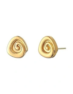 Swirl Stud 18K Gold Plated Earrings