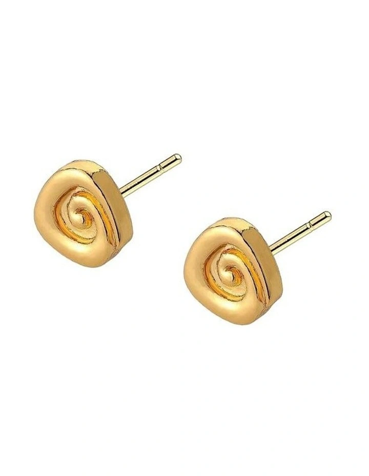 Swirl Stud 18K Gold Plated Earrings image 3