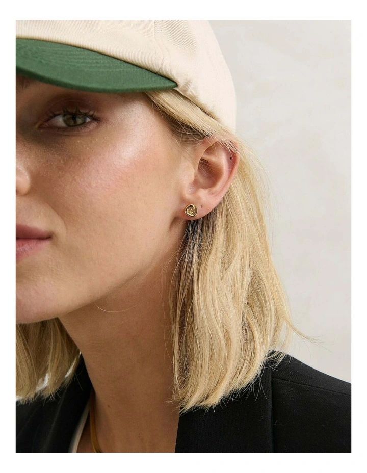 Swirl Stud 18K Gold Plated Earrings image 5