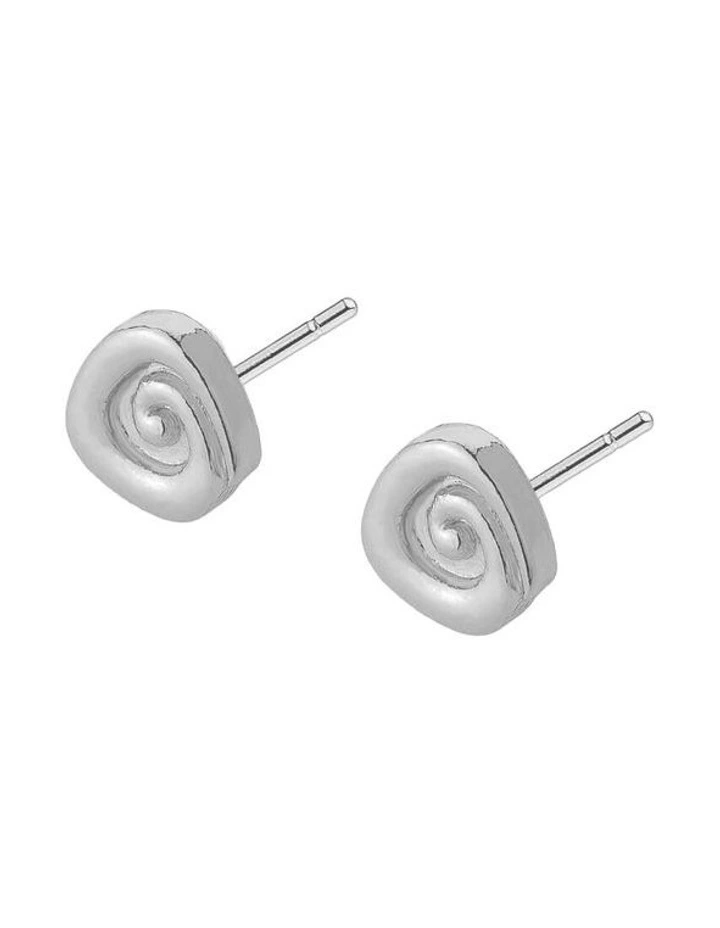 Swirl Stud Sterling Silver Plated Earrings image 3