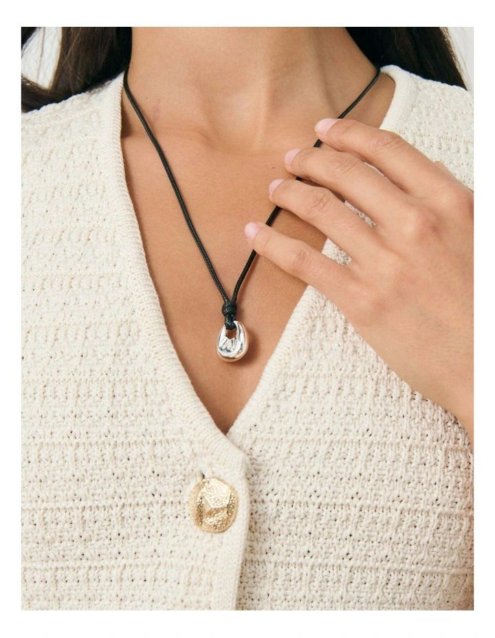 Kaia Rope Charm Necklace - Silver image 2