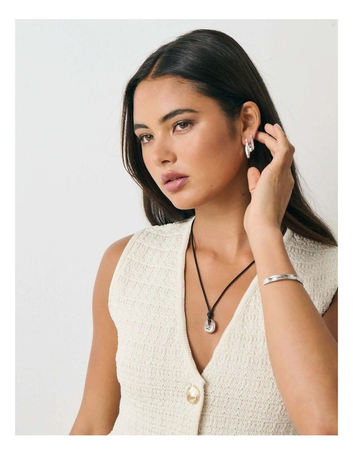 Kaia Rope Charm Necklace - Silver image 3