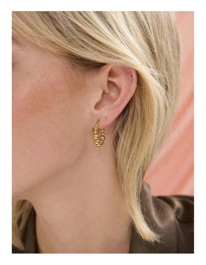 Bubble Hoop 18k Gold Plated Earrings image 1