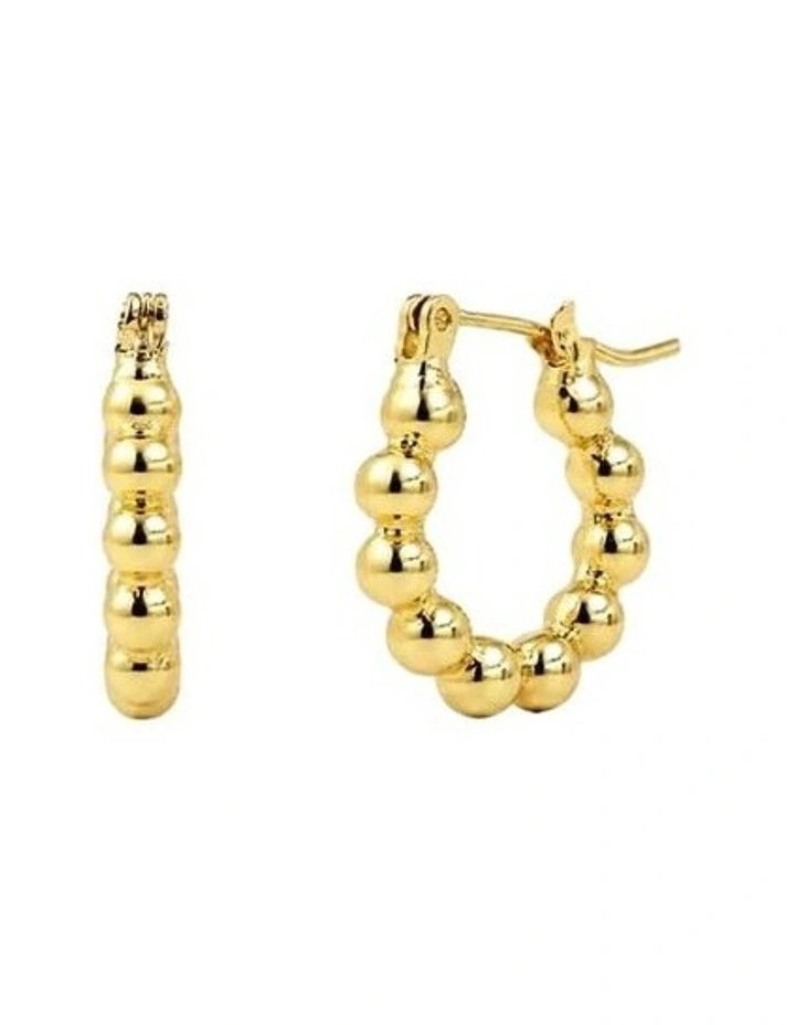 Bubble Hoop 18k Gold Plated Earrings image 2