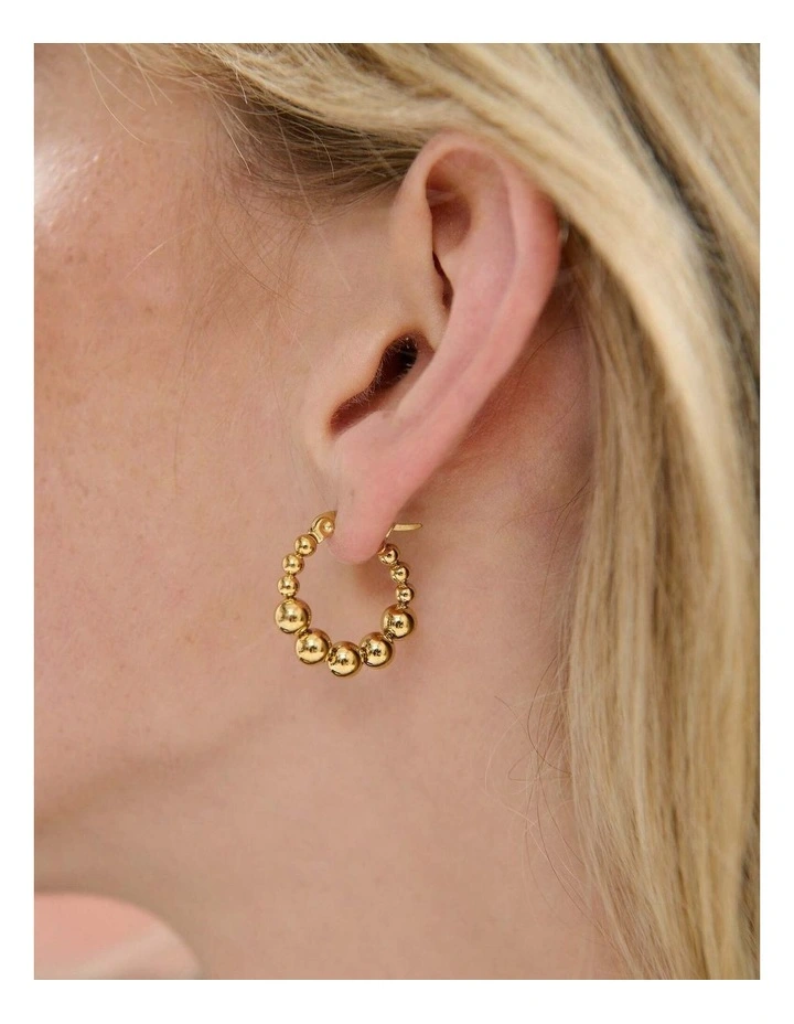 Bubble Hoop 18k Gold Plated Earrings image 3