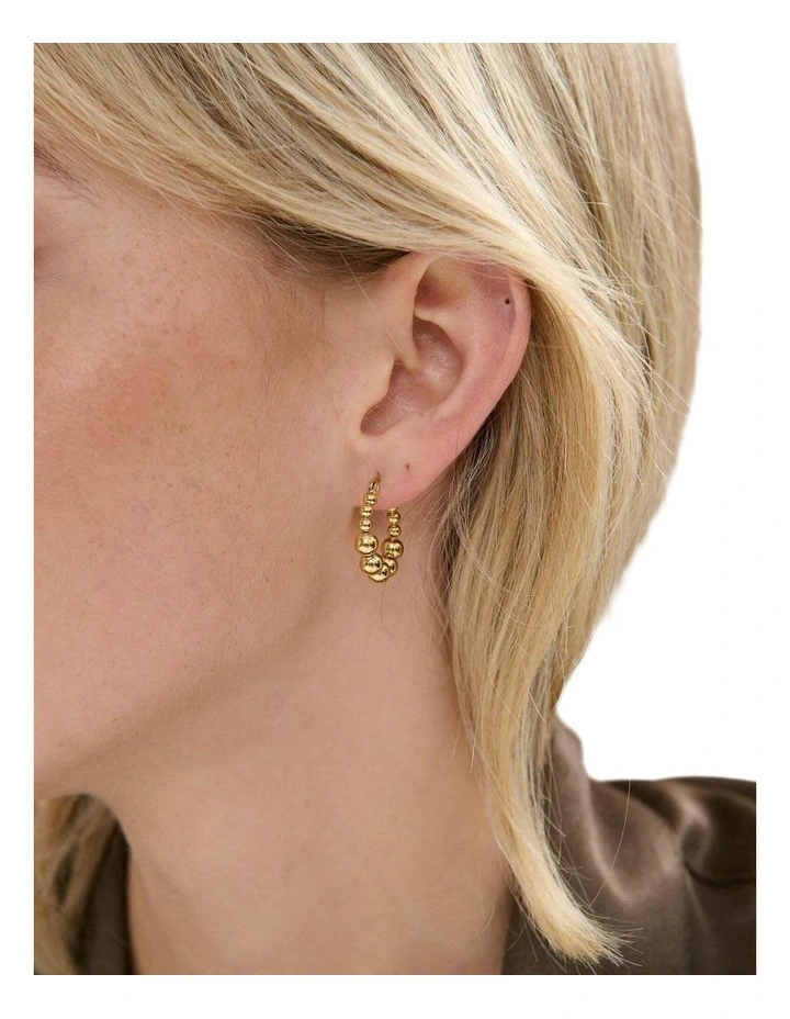 Bubble Hoop 18k Gold Plated Earrings image 5