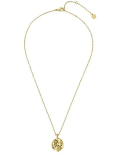 Ocean Coin Charm Necklace - 18K Gold Plated