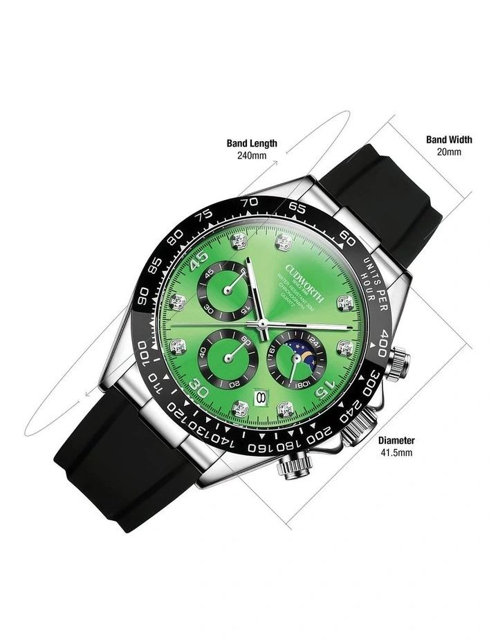 Cudworth Apex Chronograph Emerald & Silicone image 3