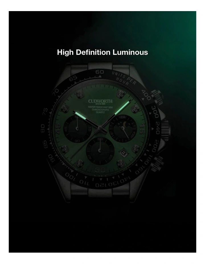 Cudworth Apex Chronograph Emerald & Silicone image 5