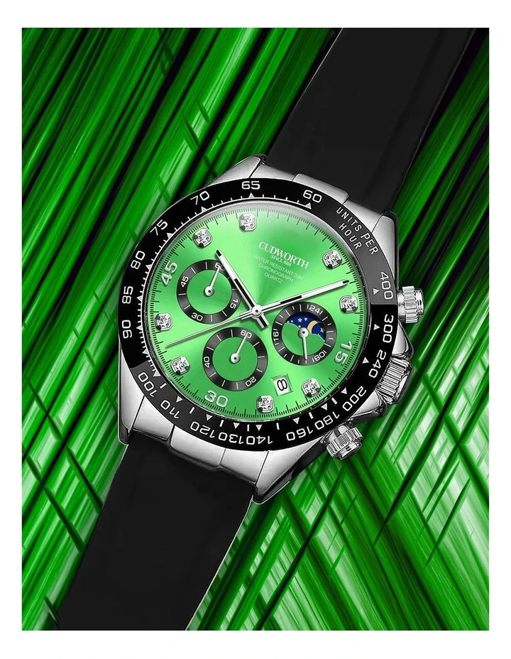 Cudworth Apex Chronograph Emerald & Silicone image 6
