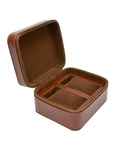 Annabel Trends Gentlemans Watch Case Duo Vegan Leather Brown 2 Slot