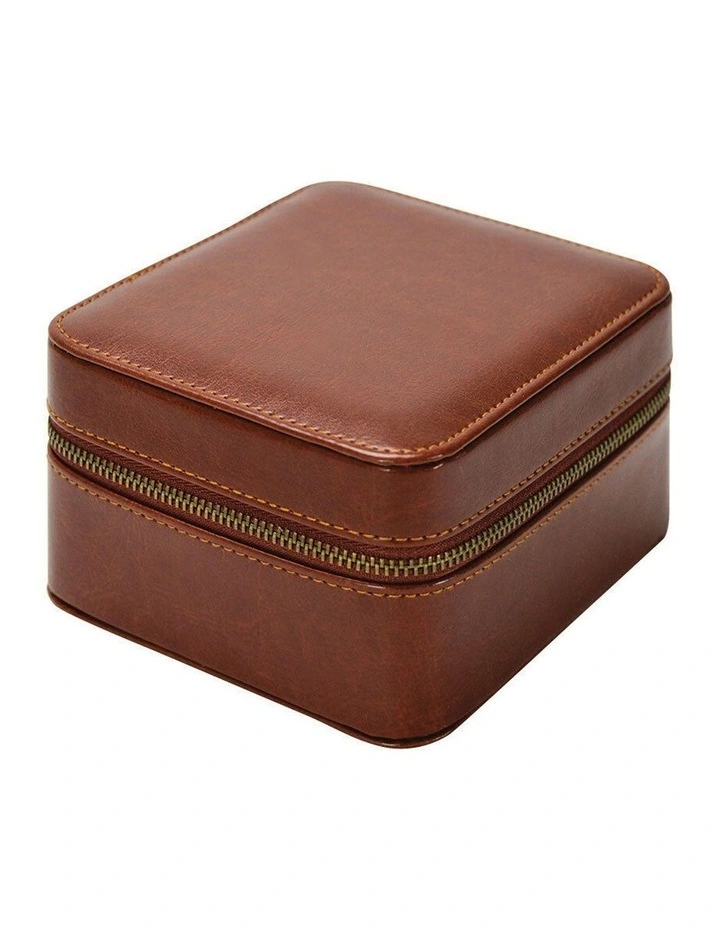 Annabel Trends Gentlemans Watch Case Duo Vegan Leather Brown 2 Slot image 2