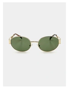 Round Metal Oval Sunglasses - Green