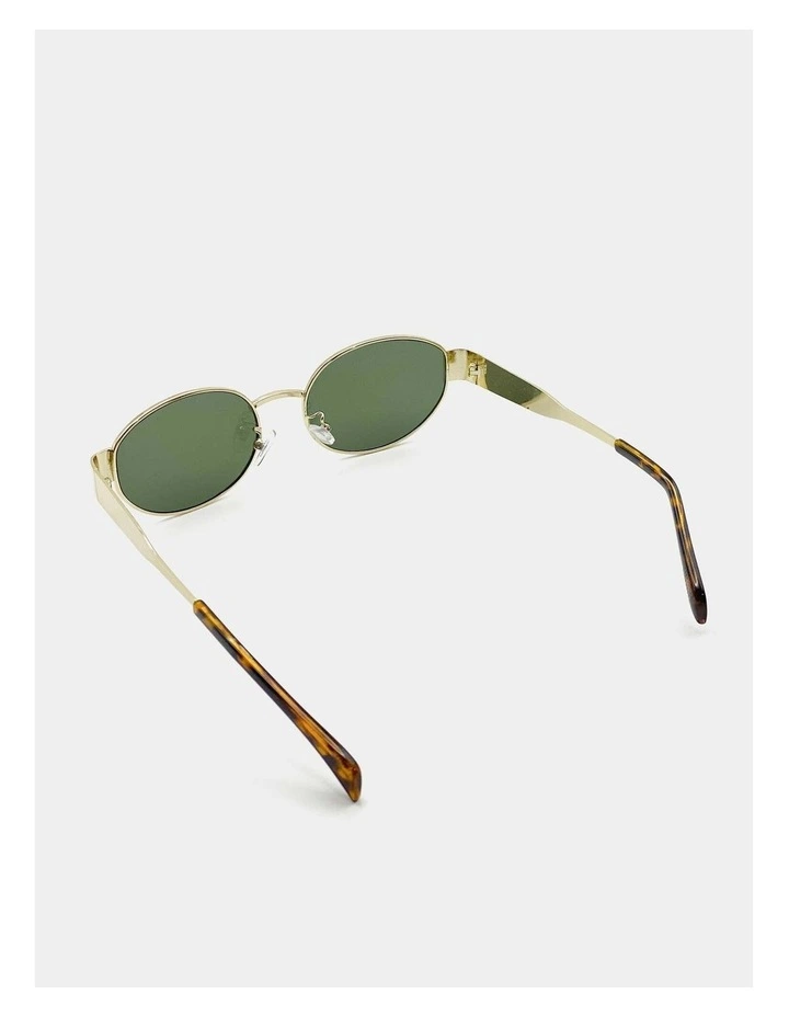 Round Metal Oval Sunglasses - Green image 3
