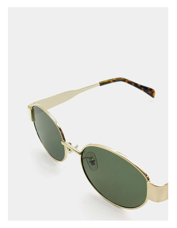 Round Metal Oval Sunglasses - Green image 5