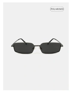 Gwenyth Polarised Metal Frame Sunglasses - Black