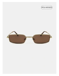 Gwenyth Polarised Metal Frame Sunglasses - Brown