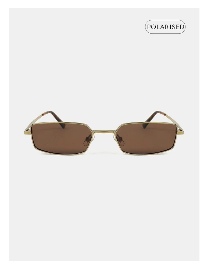 Gwenyth Polarised Metal Frame Sunglasses - Brown image 1