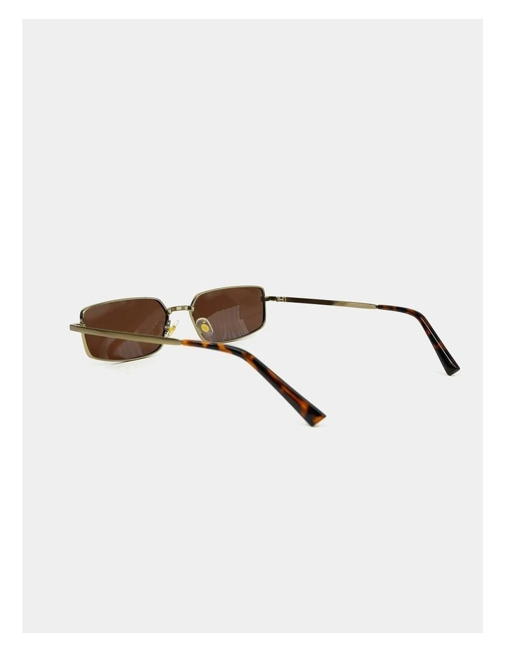 Gwenyth Polarised Metal Frame Sunglasses - Brown image 5