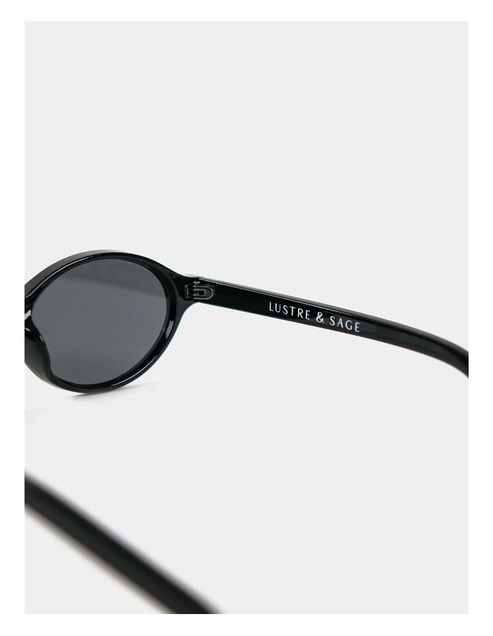Lexi Oval Sunglasses - Black image 5