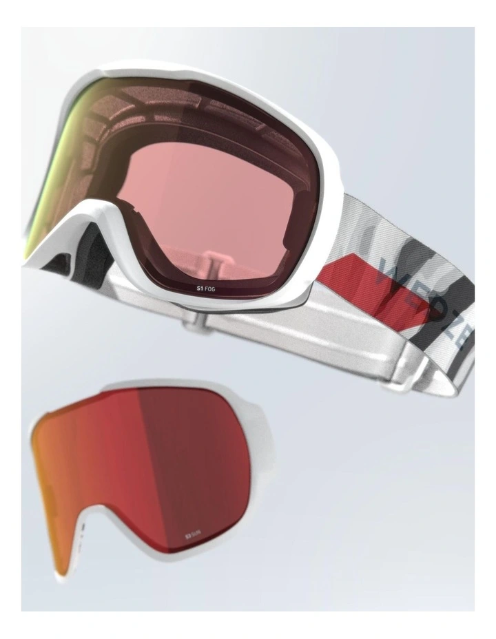 KIDS & ADULT SKIING AND SNOWBOARDING GOGGLES ALL WEATHER G 500 I ASIA - MARBLE image 2