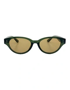 Megan Oval Frame Sunglasses - Green