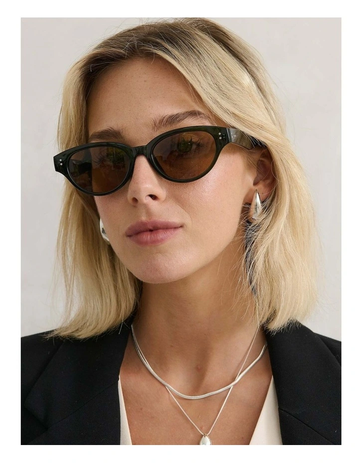 Megan Oval Frame Sunglasses - Green image 2