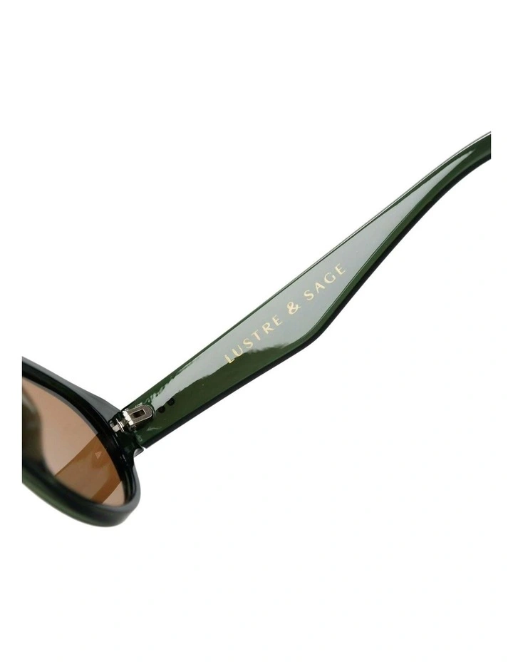 Megan Oval Frame Sunglasses - Green image 6