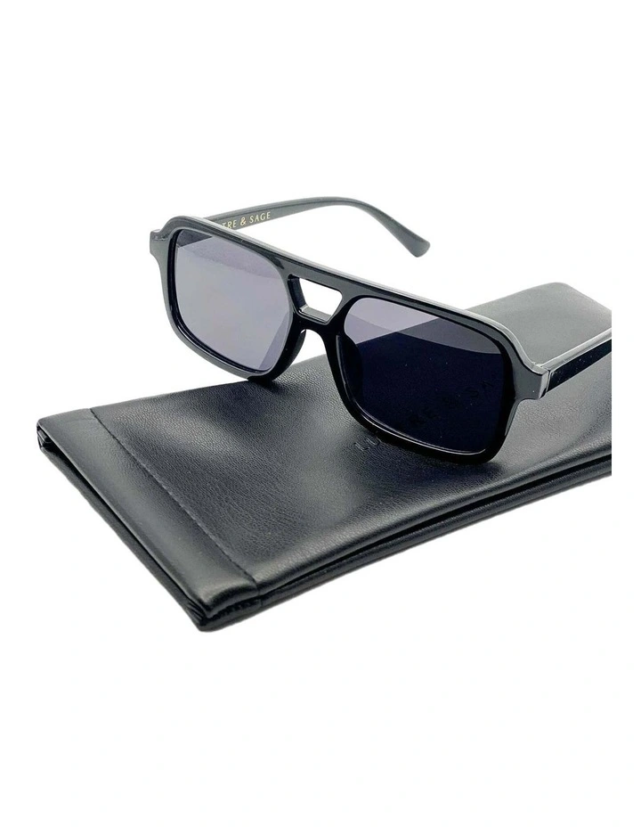 Paris Aviator Sunglasses - Black image 5
