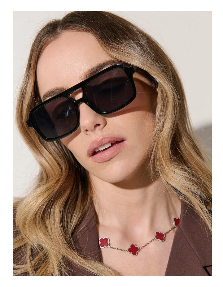 Paris Aviator Sunglasses - Black image 6
