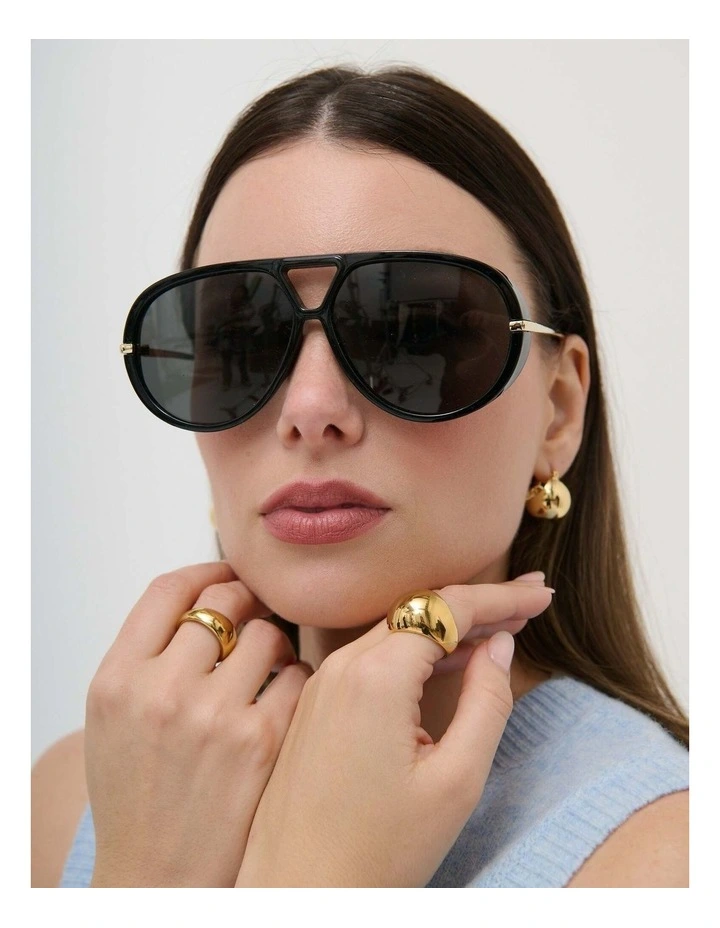 Jacqueline Aviator Sunglasses - Black image 2