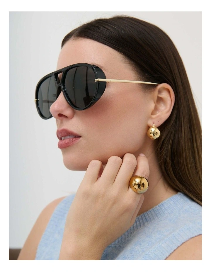 Jacqueline Aviator Sunglasses - Black image 4