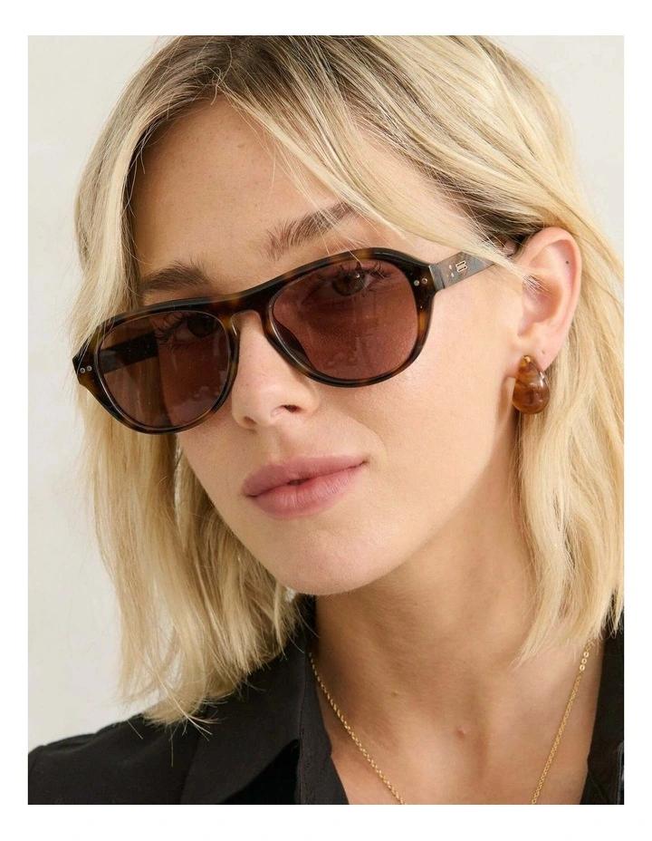Blanc Round Frame Sunglasses - Dark Tort image 2