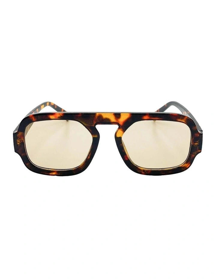 Retro Aviator Sunglasses - Dark Tort image 1